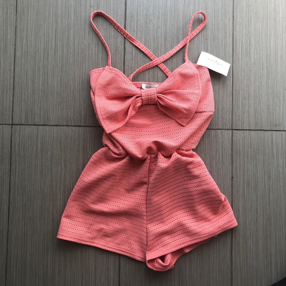 Shabby Apple NEW Romper Swim Suit Coverup w/Bow